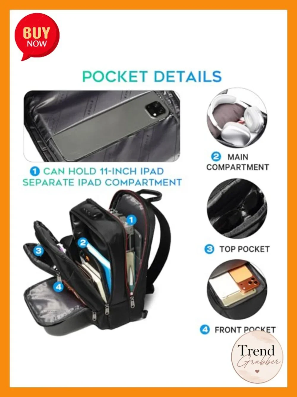 Water Resistant Anti Theft Sling Bag Crossbody Shoulder Backpack Tablet